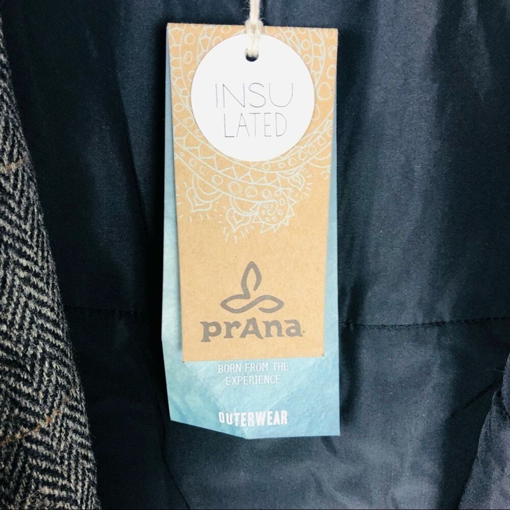 NWT Prana Grey black wool herringbone Caprise convertible jacket medium - Picture 11 of 14